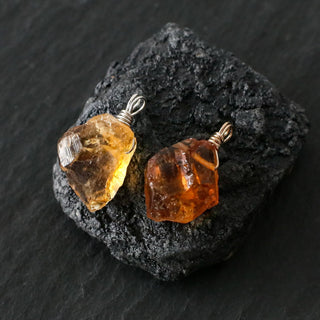 Raw citrine pendant