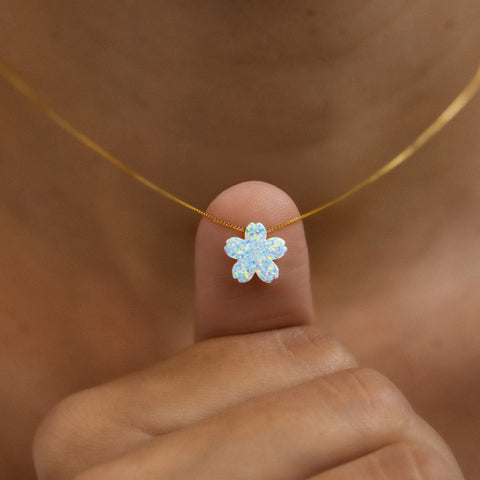 Blumen Kette in Opal-Optik