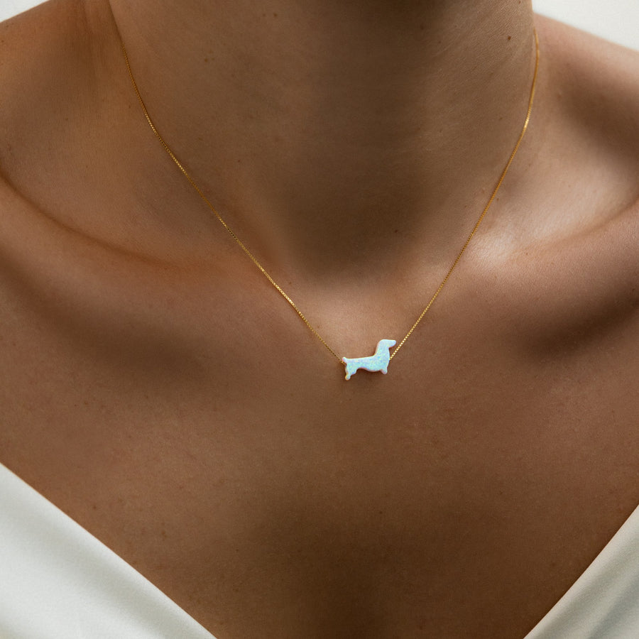 Dackel Kette in Opal-Optik