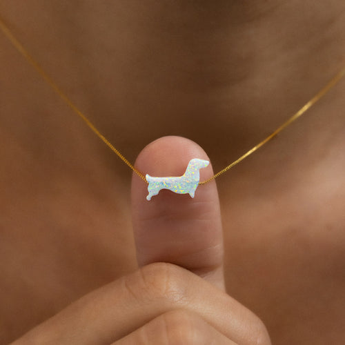 Dackel Kette in Opal-Optik