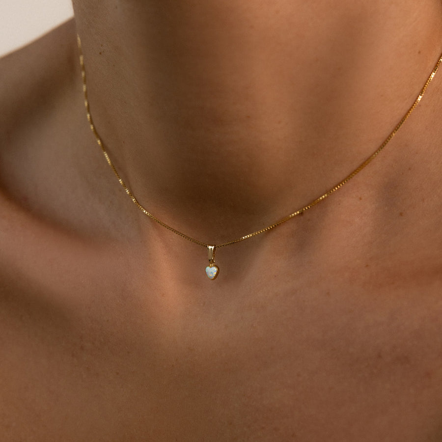 Opal Herz Kette