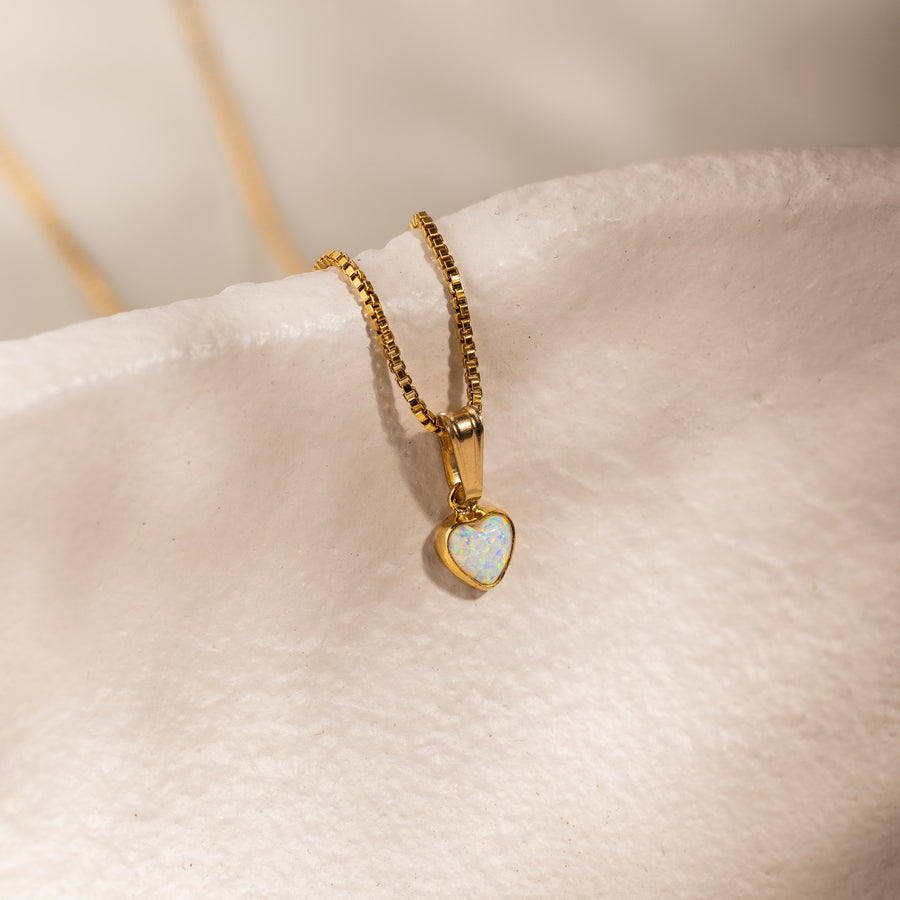 Opal Herz Kette