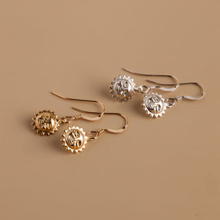 Sun earrings in 14K gold-filled and 925 sterling silver