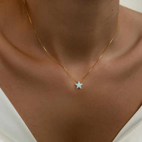 Stern Kette in Opal-Optik