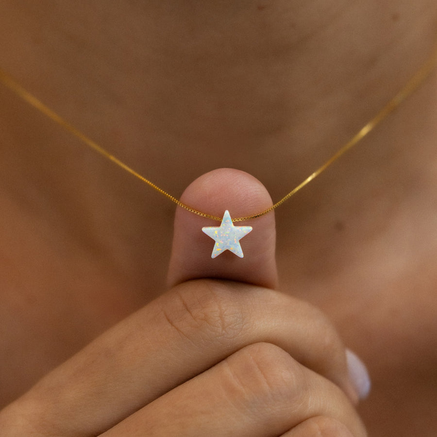 Stern Kette in Opal-Optik